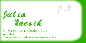 julia macsik business card